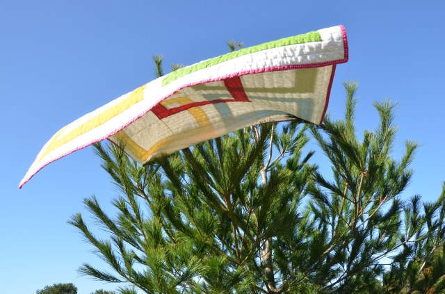 Photgraphing a quilt on a windy day