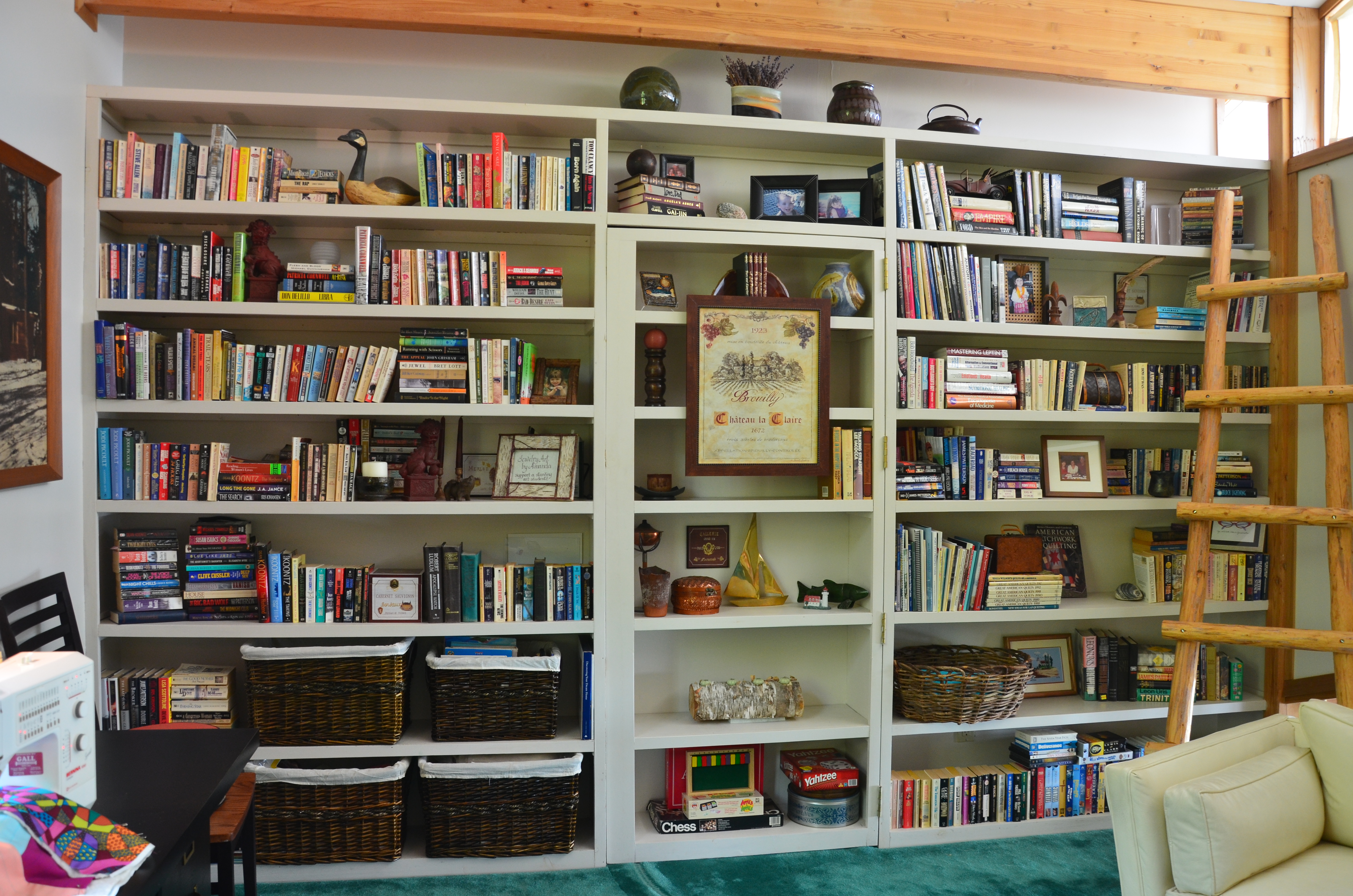 straightened up library booshelves