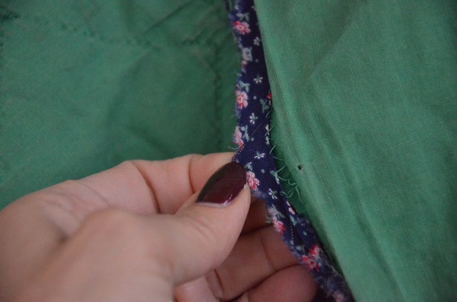 Hand stitched binding