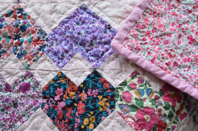 Liberty of London quilt Michael Miller Cotton Couture blossom and pink