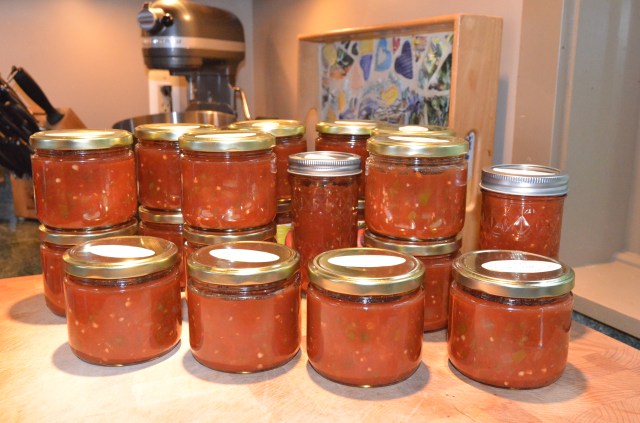 Homemade canned salsa