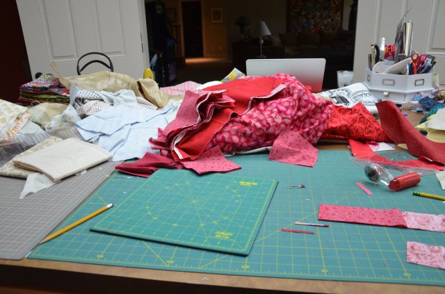 The mess it takes to make a quilt