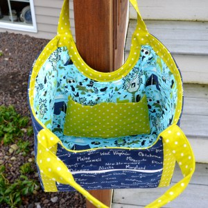 Inside Poolside Tote bag by Sewfrench Forest Frivolity in Sky