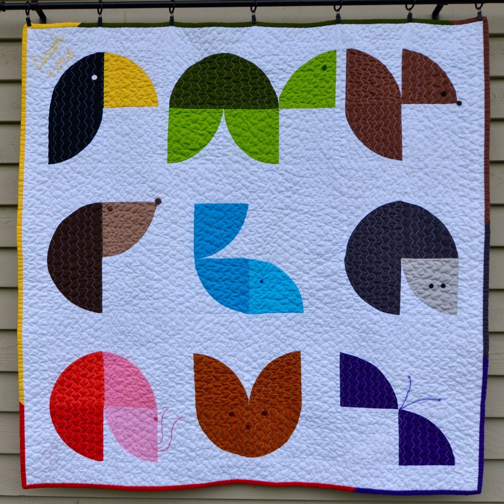 Drunkard's Path Animal quilt by Sewfrench